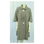 Vintage 1950’s Swing Coat Wool Tweed, Tan and Beige Checkered; 1950’s Wool Swing Coat