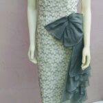 Vintage 1950’s Stunning Lee Claire; Organdy Silk Gray Eyelet Cocktail Dress