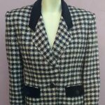 Vintage 1980’s Tailored Tweed & Velvet Cropped Blazer/Jacket by Designer Alfred Sung