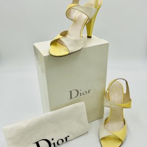 Authenticated Dior Zampa Patent Leather/Suede Heels