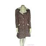 Vintage 1960’s Lilli Ann Mod Maroon and Beige Paisley Knit Coat
