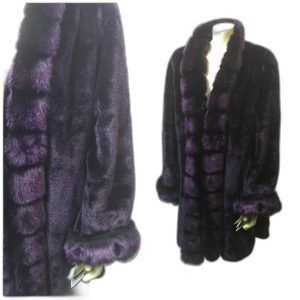 Vintage 1980's Boulevard East Purple Faux Fur Coat