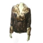 Vintage 1980’s Cache Brown Faux Suede Fur Jacket NWT